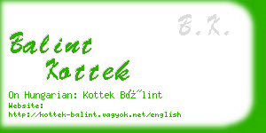 balint kottek business card